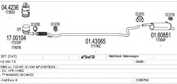 MTS C260709010625 Exhaust System